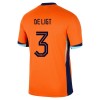 Original Trikotsatz Niederlande De Ligt 3 Heimtrikot EURO 2024 Für Kinder